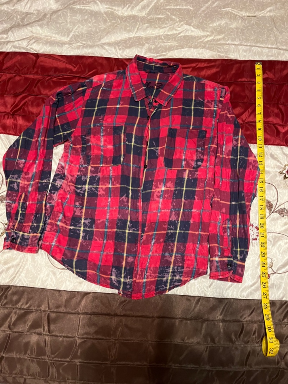 Vanilla Star Red and Navy Plaid Button-Up Shirt